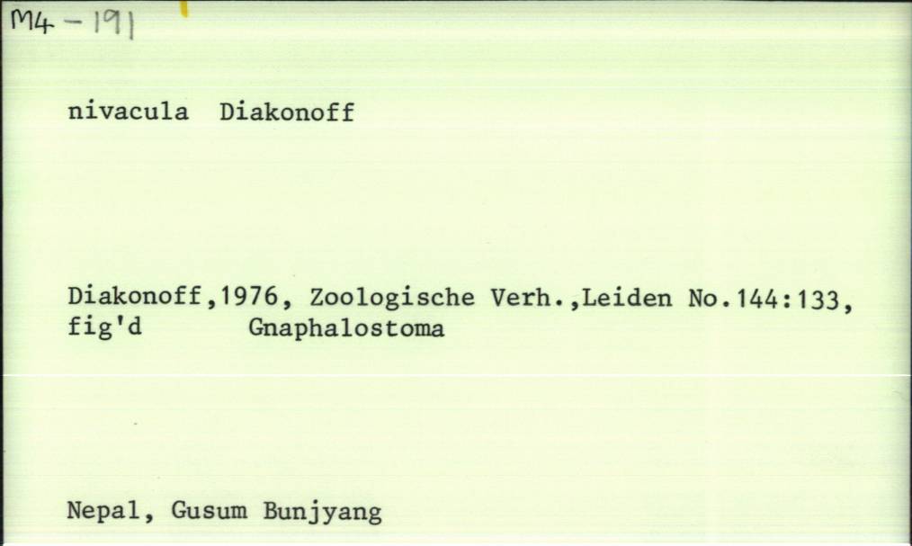front of card